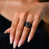 Pear Silicone Ring with Metal Frame & Stones – Includes 2 Stackable Bands | Patented Design by Rinfit